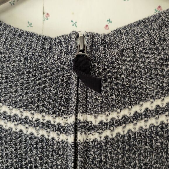 Talbots Sweater NEW 3X Gray White Striped Pullover Cotton Blend Minimal Capsule - Picture 11 of 15